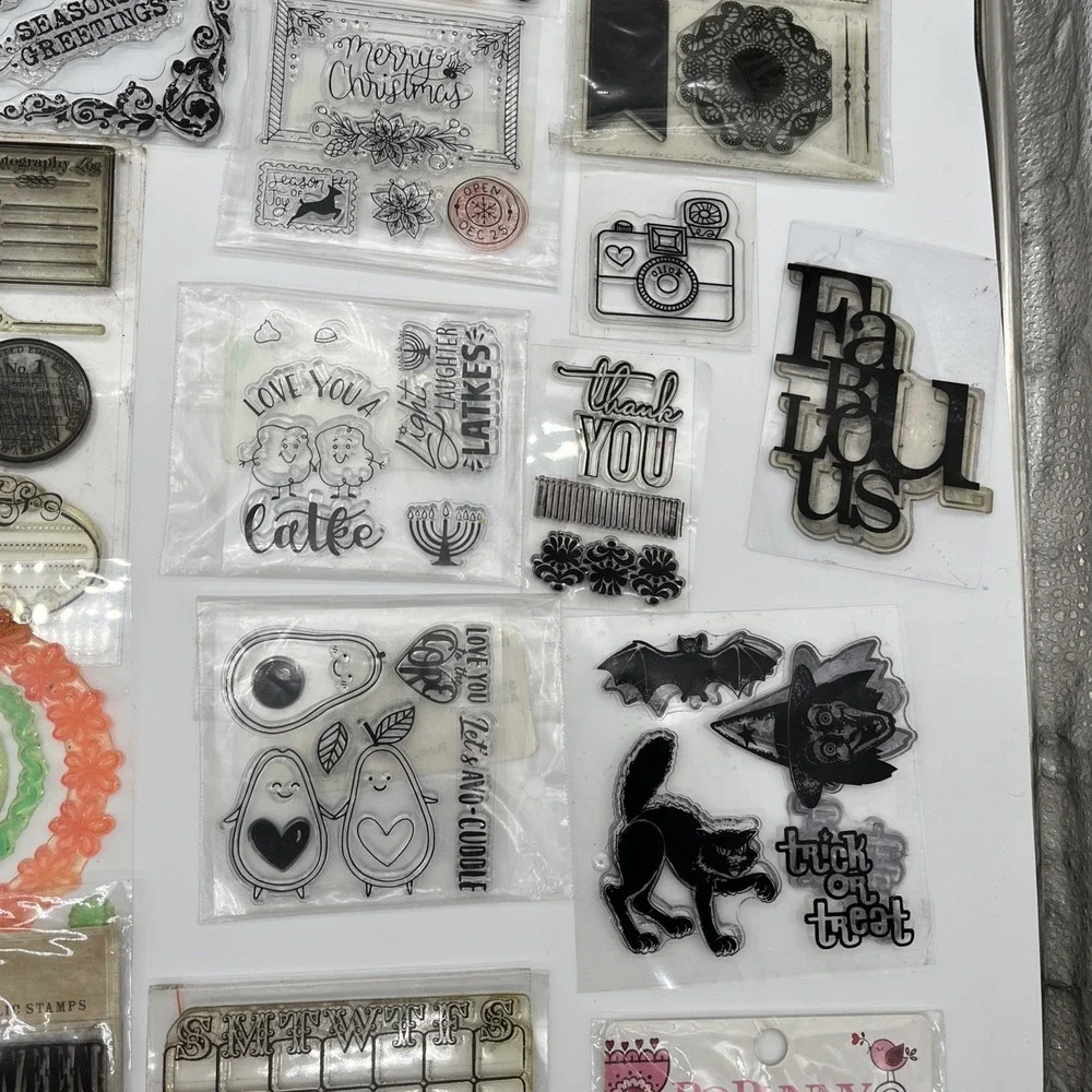 Clear Stamps Huge Mixed Lot Holiday Alphabet Numbers Scrapbooking Set